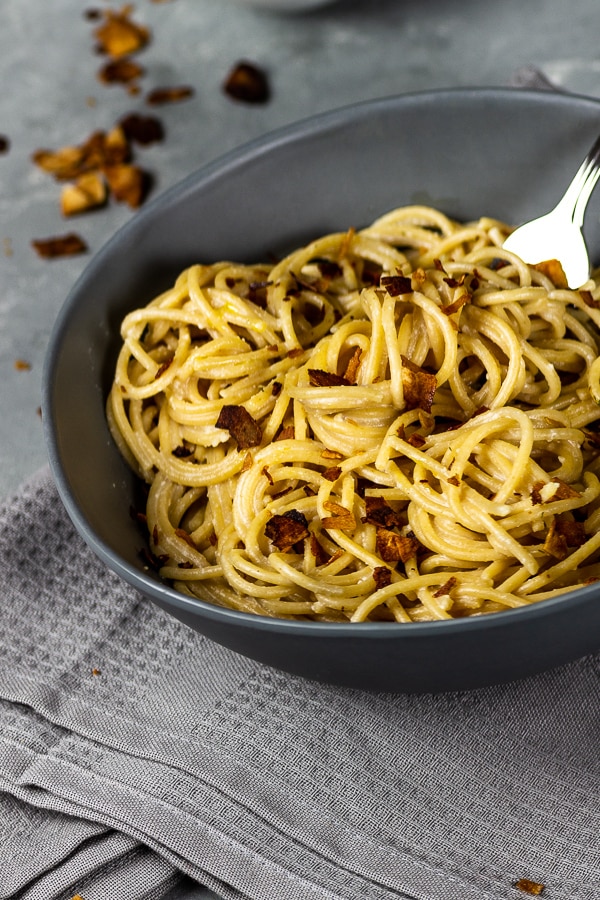 vegane spaghetti carbonara