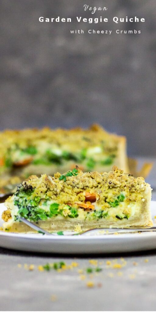 Recipe for vegan Quiche with Veggies & Crumbs (oil free) - Ve Eat Cook Bake