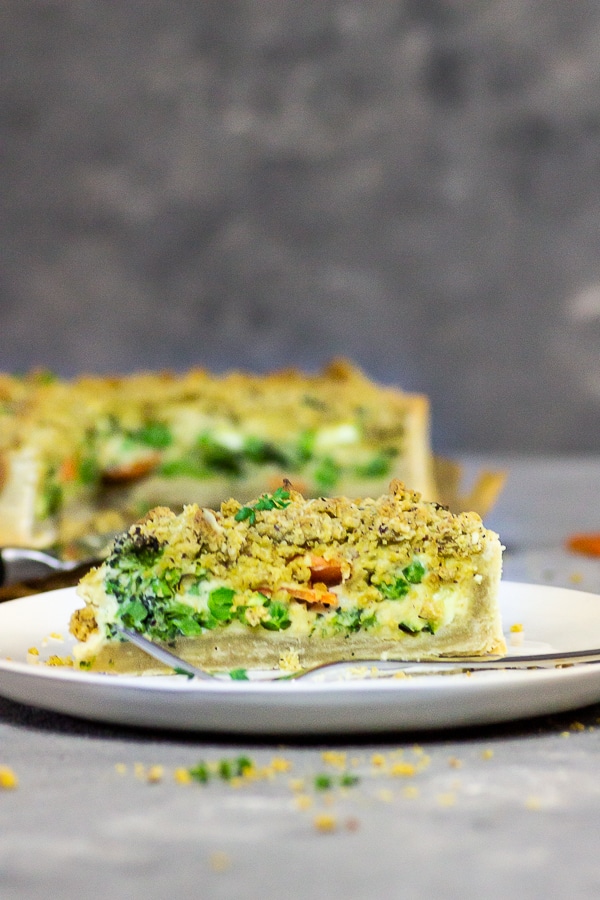 Vegan garden veggie quiche oilfree