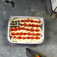 Vegan 4th of july Dessert with Strawberry & Blueberry