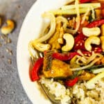 Vegan Chop Suey with baked tofu