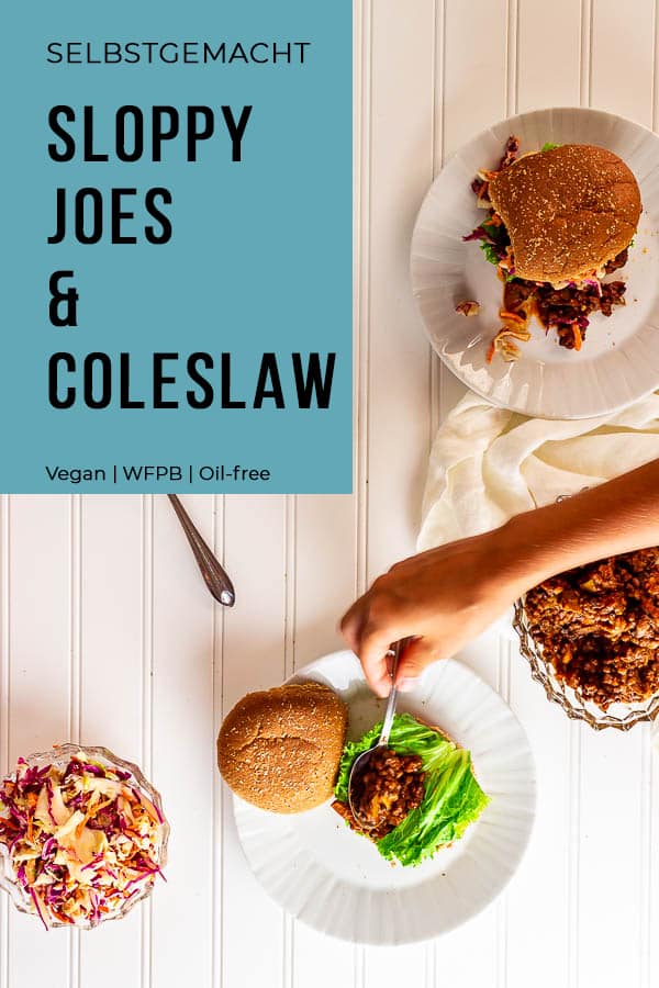 veganer Sloppy Joe's mit Tahini Krautsalat (Coleslaw)