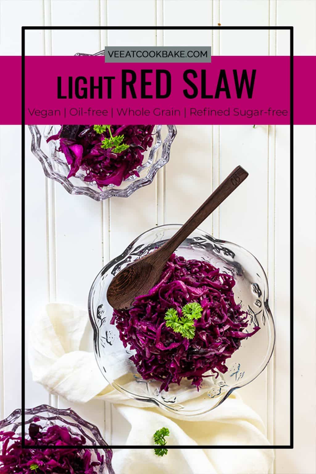 vegan red, purple coleslaw with red cabbage (wfpb)