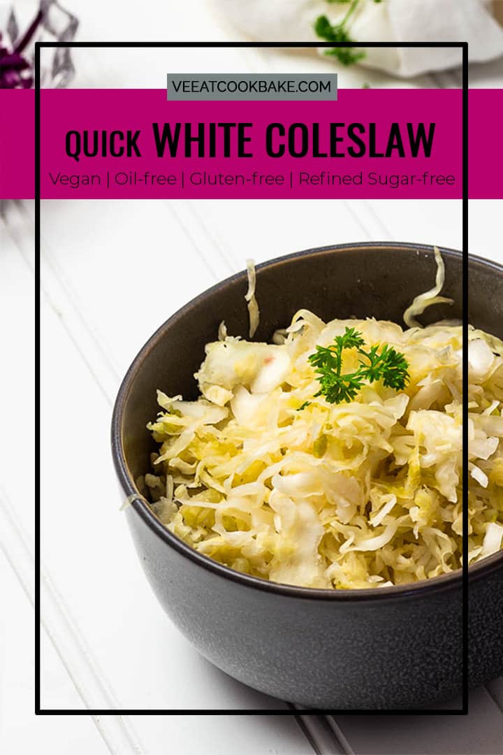 Vegan White Coleslaw: raw, oil-free, wfpb