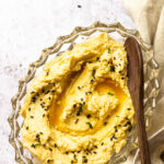 Creamy classic hummus without oil made with tahini, cookied chickpeas, lemon juice. Perfect vegan Dip or gluten-free spread