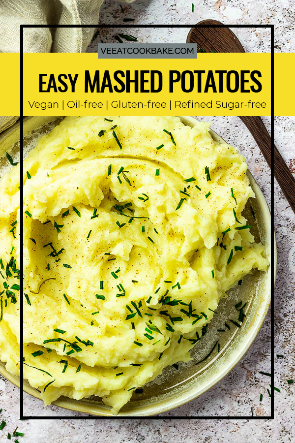 Super creamy vegan mashed potatoes without butter, magarine or oil. Flavorful with nutmeg and optional roasted garlic (wfpb)