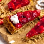 Veganer Erdbeerkuchen Nahaufnahme
