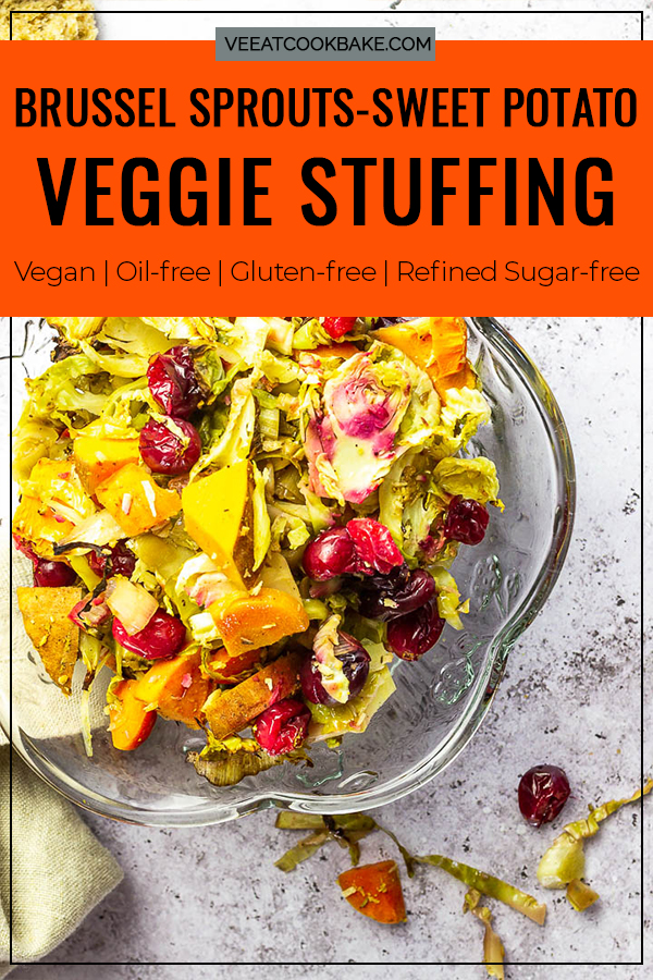 Vegan and Oil-free Low Carb Veggie Stuffing for your next holiday menu on Thanksgiving or Christmas perfect as a side dish.