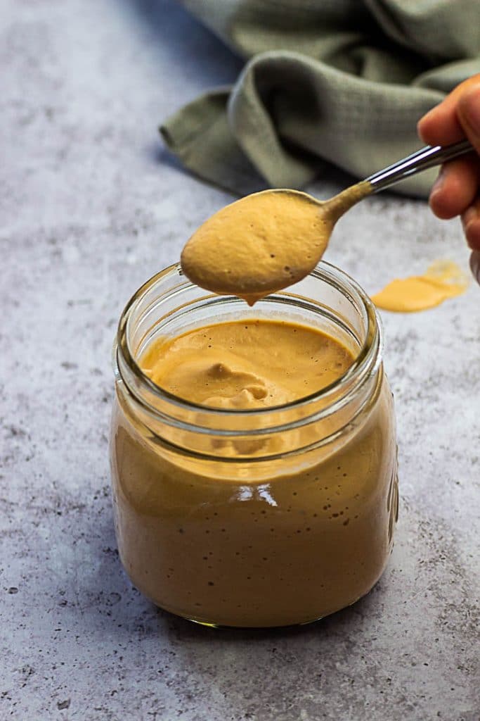 Vegan Burger Sauce made with Cashews and Tomato Paste and other ingredients