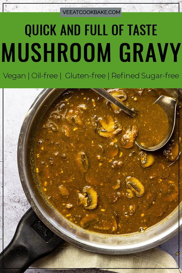 Quick and Fast Mushroom Gravy, with the authentic umami flavor like the traditional gravy