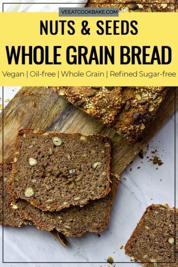 Seed - Nut - Whole Grain Bread with spelt or wheat(vegan, wfpb) - Ve ...