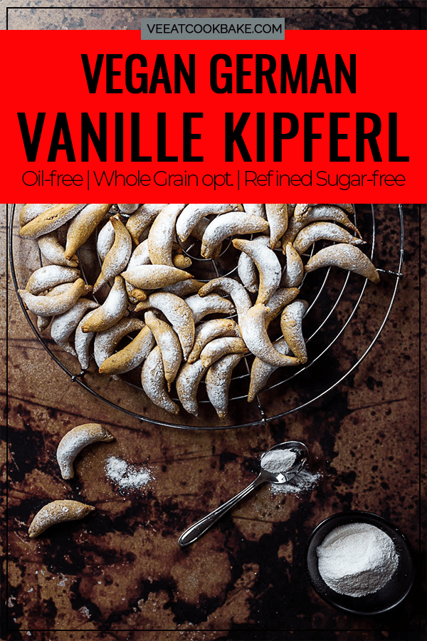 Vegan Vaille Kipferl Cookies (Vanilla Crescent)