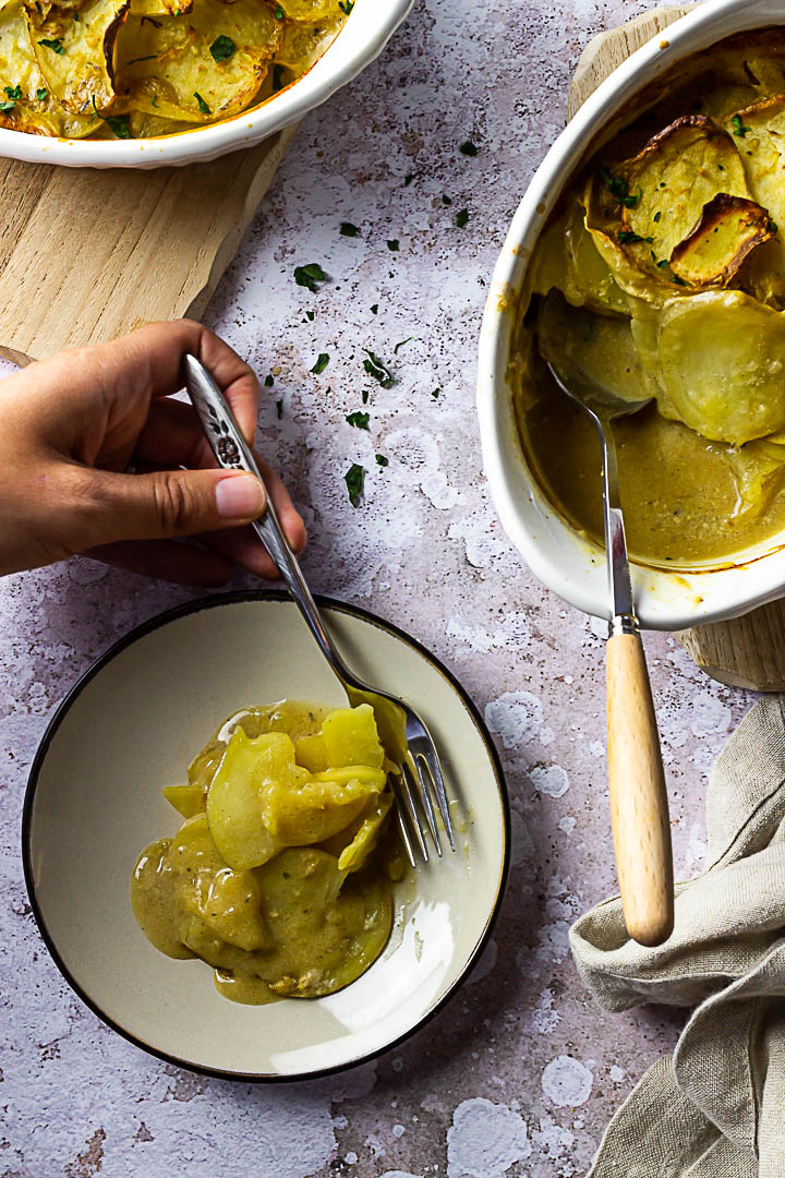 Vegan Scalloped Potatoes with Roux (Bechamel sauce)