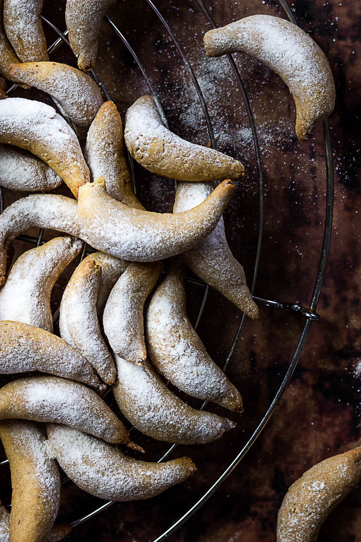 Vegane Vanille Kipferl , Weihnachtsplätzchen