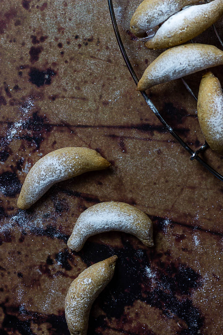 Vegane Vanille Kipferl , Weihnachtsplätzchen