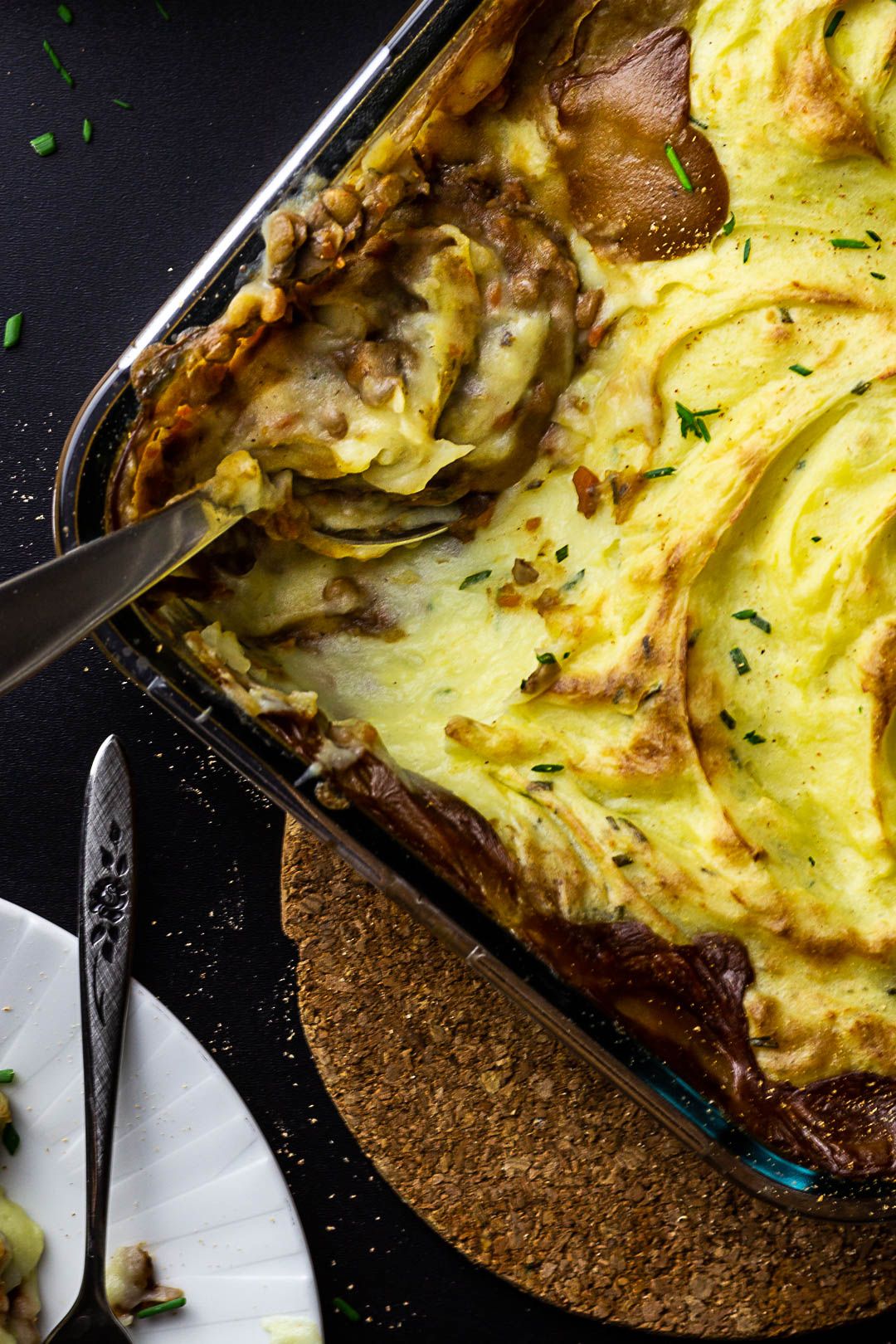 Veganer Sheperds Pie mit Kartoffelbrei und Linsen