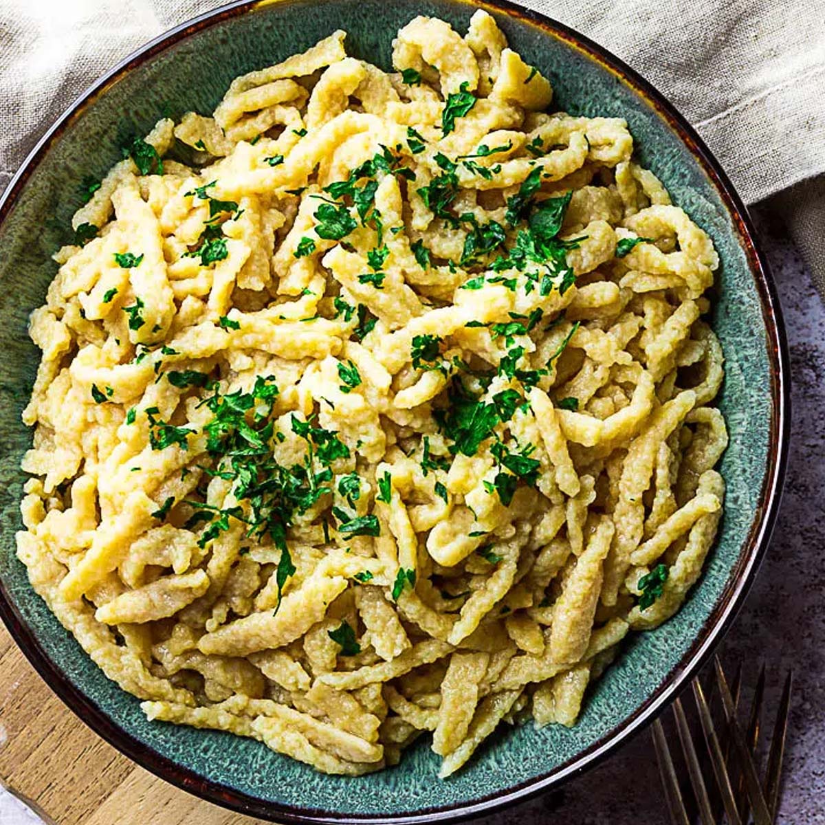 German Spaetzle with Mushroom Sauce - Jägerspätzle