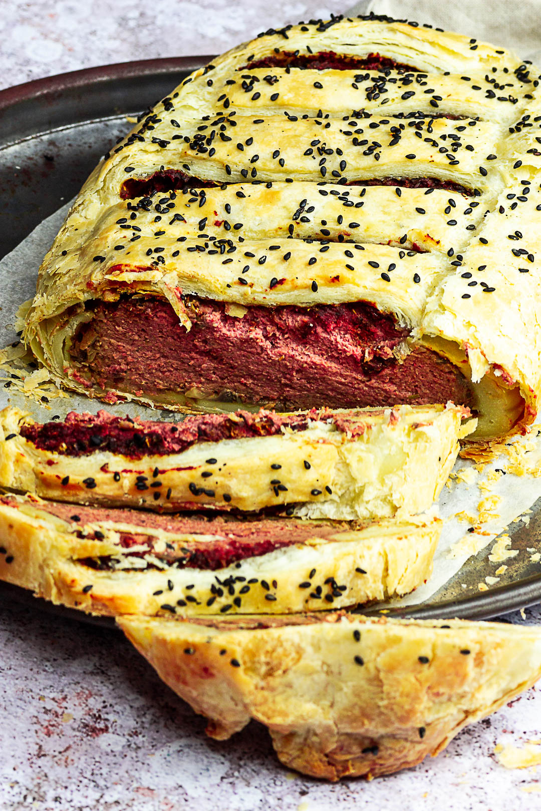 Vegan Beef Wellington with Beetroot and Tofu