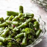 Vegan and Oil-free Green Bean Side Dish made with Onions, Herbs and Green Beans