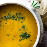 Vegan Potato Soup made with a few ingredients like potatoes, carrots, leek, celery root.