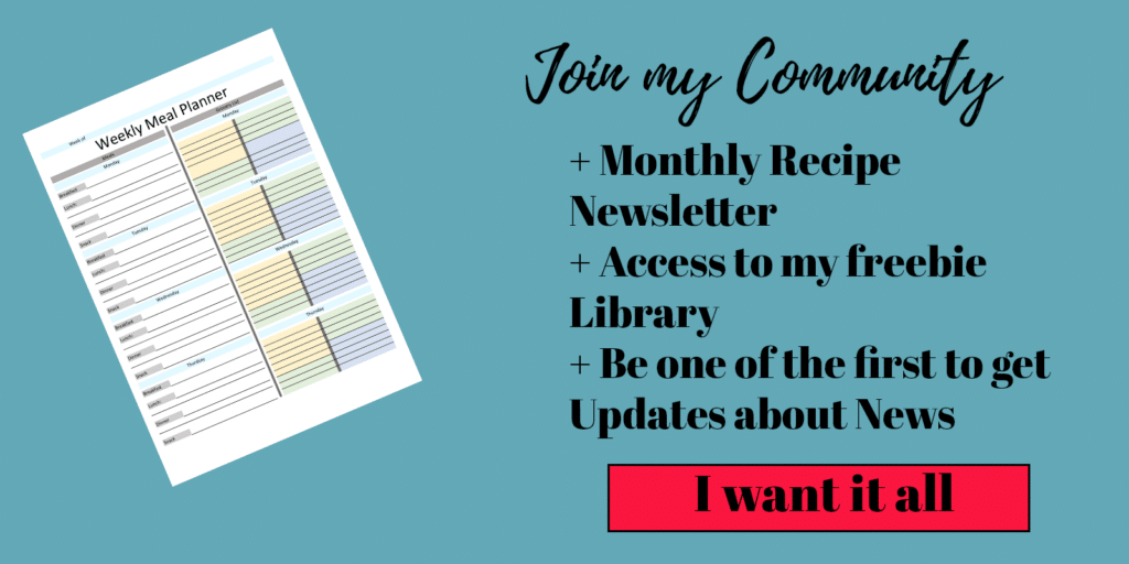 Button to Join my Recipe Newsletter Mailinglist