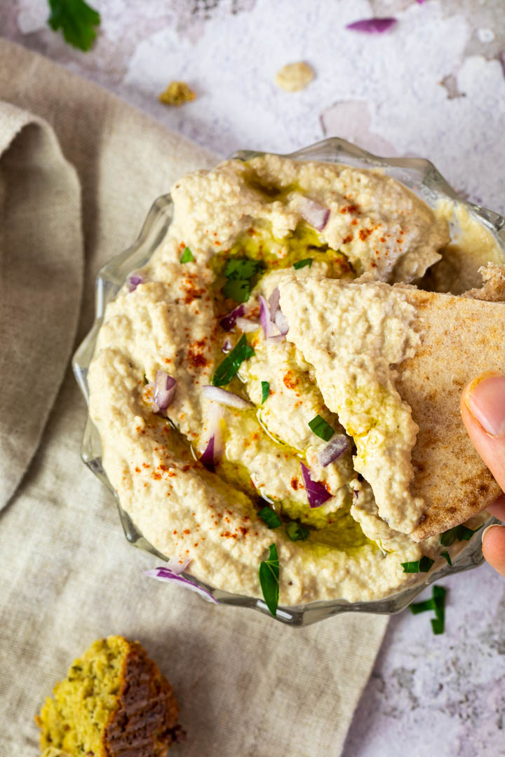 Vegan Baba Ganoush is a Eggplant (Aubergine) Tahini Dip of the middle eastern cousine (wfpb)