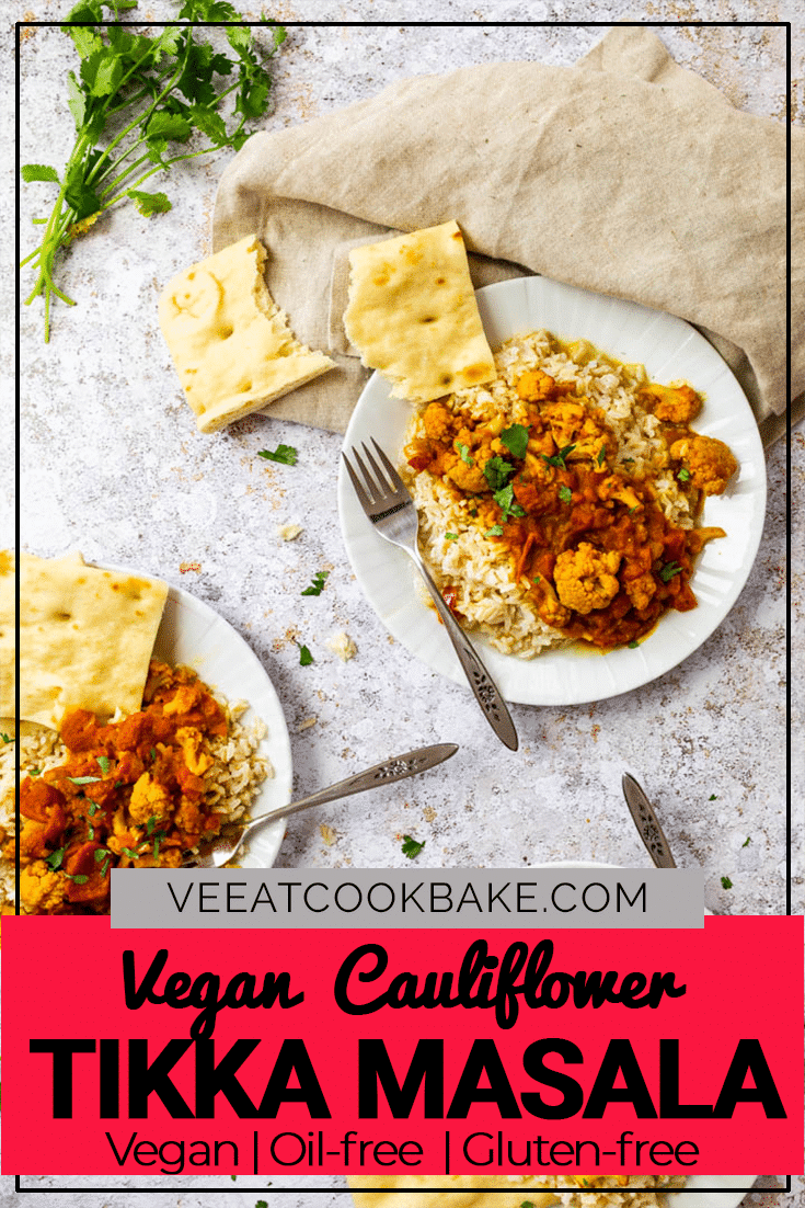 Vegan Wfpb Tikka Masala with Cauliflower and authentic spices. (vegetarian, gluten-free)