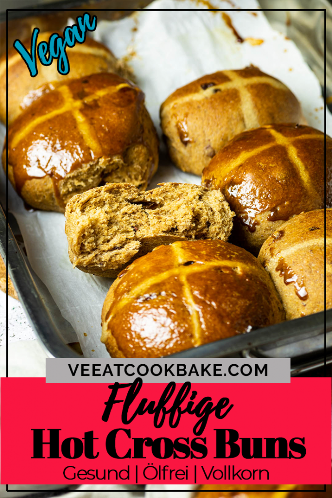 Vegane Osterbrötchen mit Rosinen (Englische Hot Cross Buns) - Ve Eat ...