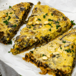 3 slices of vegan leek quiche
