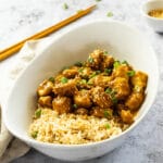 Vegan Orange Tofu with Brown Rice