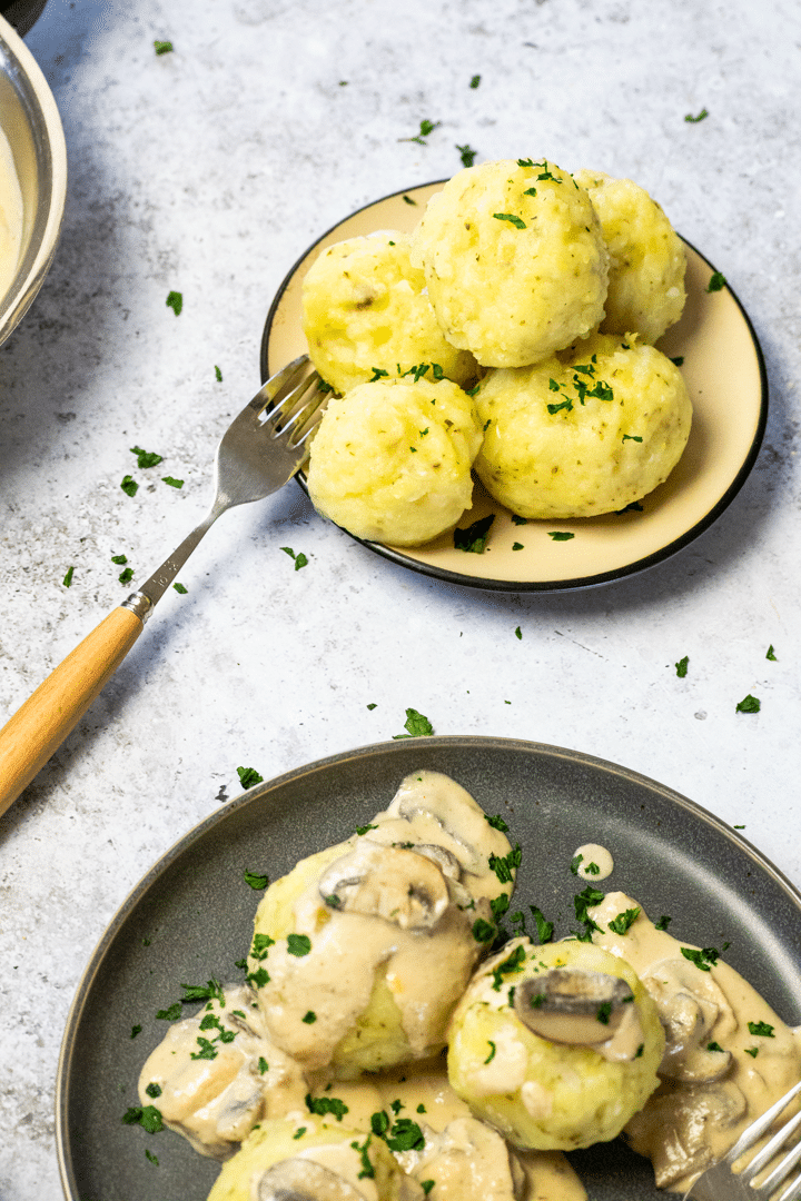 Vegan Potato Dumplings with MushroomSauce Ve Eat Cook Bake
