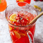Pitcher full of Strawberry Basil Lemonade
