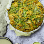 Pan with vegan artichoke spinach pinwheels