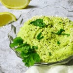 Bowl with oil-free edamame Hummus.