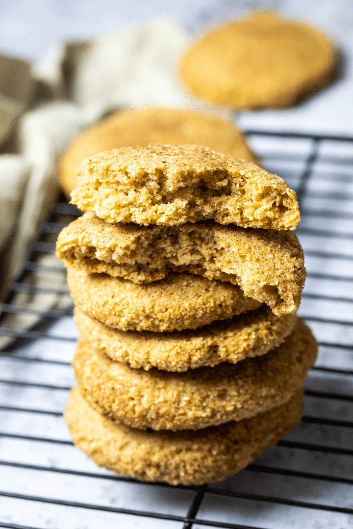 Close up of vegan snickerdoodles