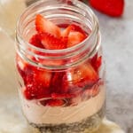 Strawberry Overnight Oats close up