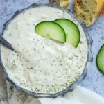 Bird View of a vegan tzatziki (close up)
