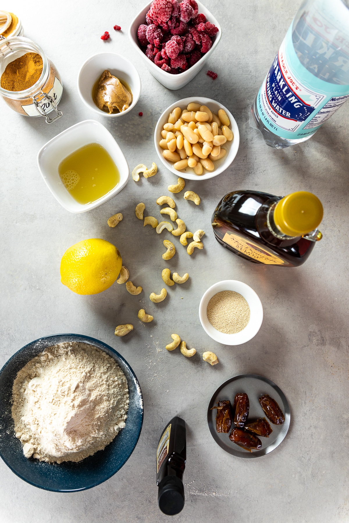 Ingredients shot for the raspberry buns