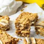 Vegan Oat Bars on a wire rack with 2 stacked on each other.
