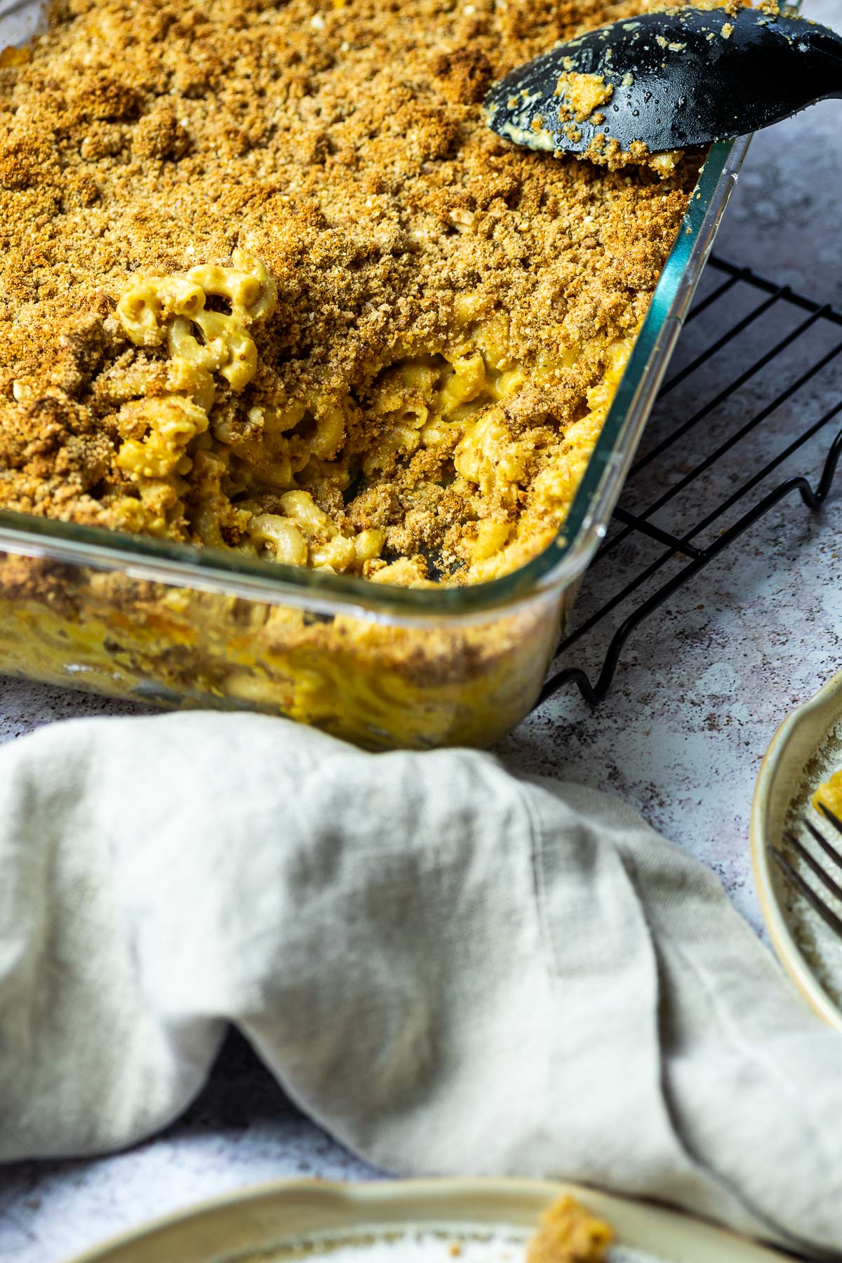 Baked Mac and Cheese in a casserole pan