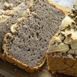 Close up of one buckwheat bread slice