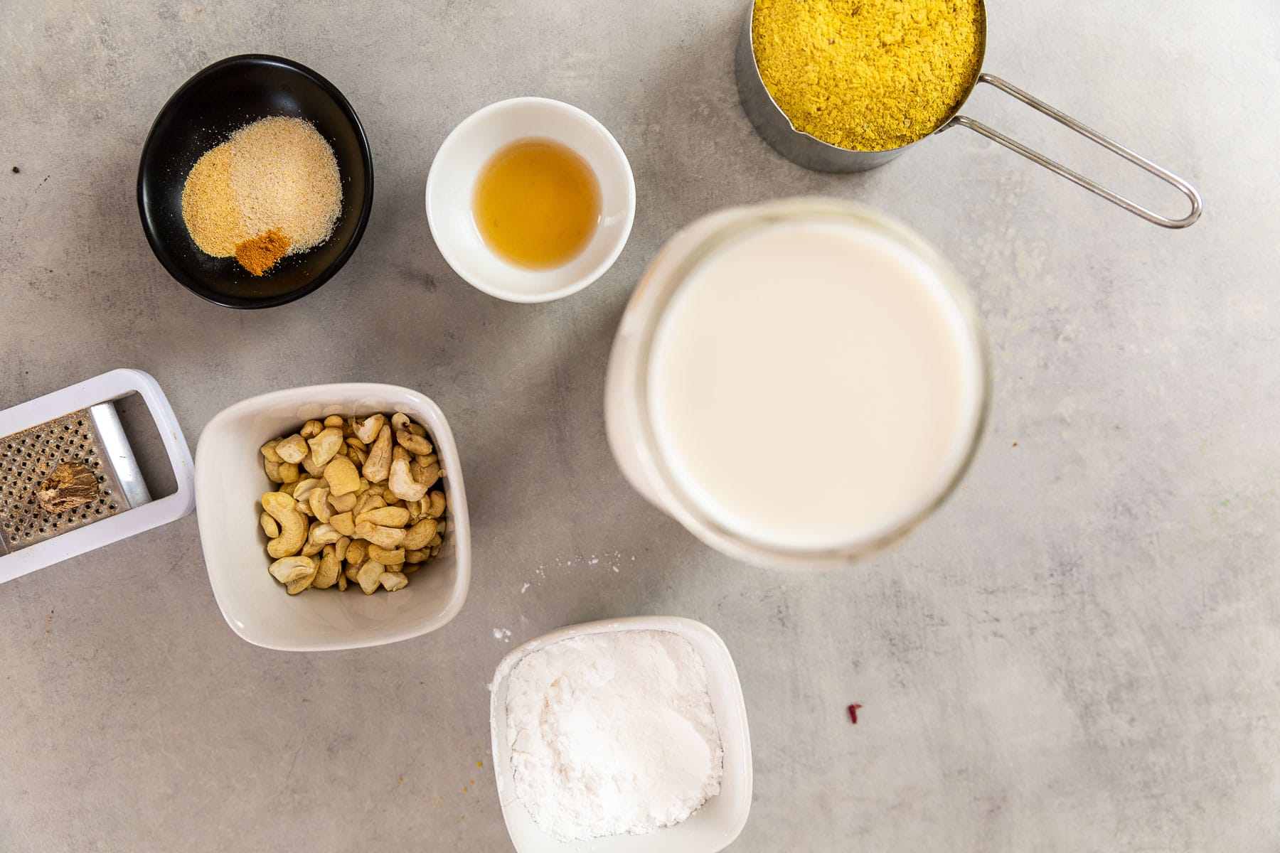 Ingredient shot of the vegan bechamel sauce