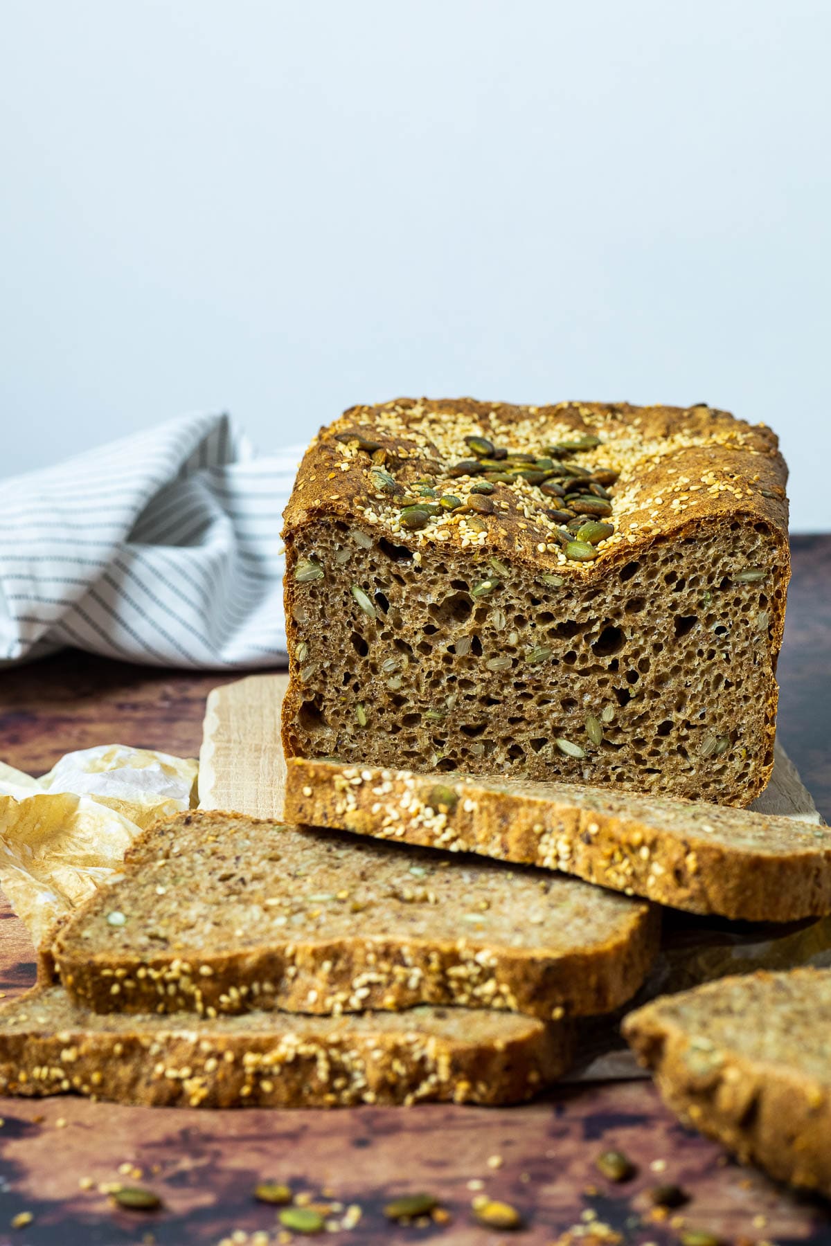 Spelt Bread with some slices of the spelt bread in front