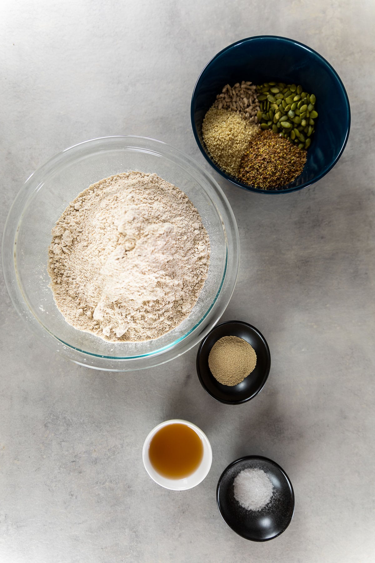 Ingredient shot for the vegan spelt bread