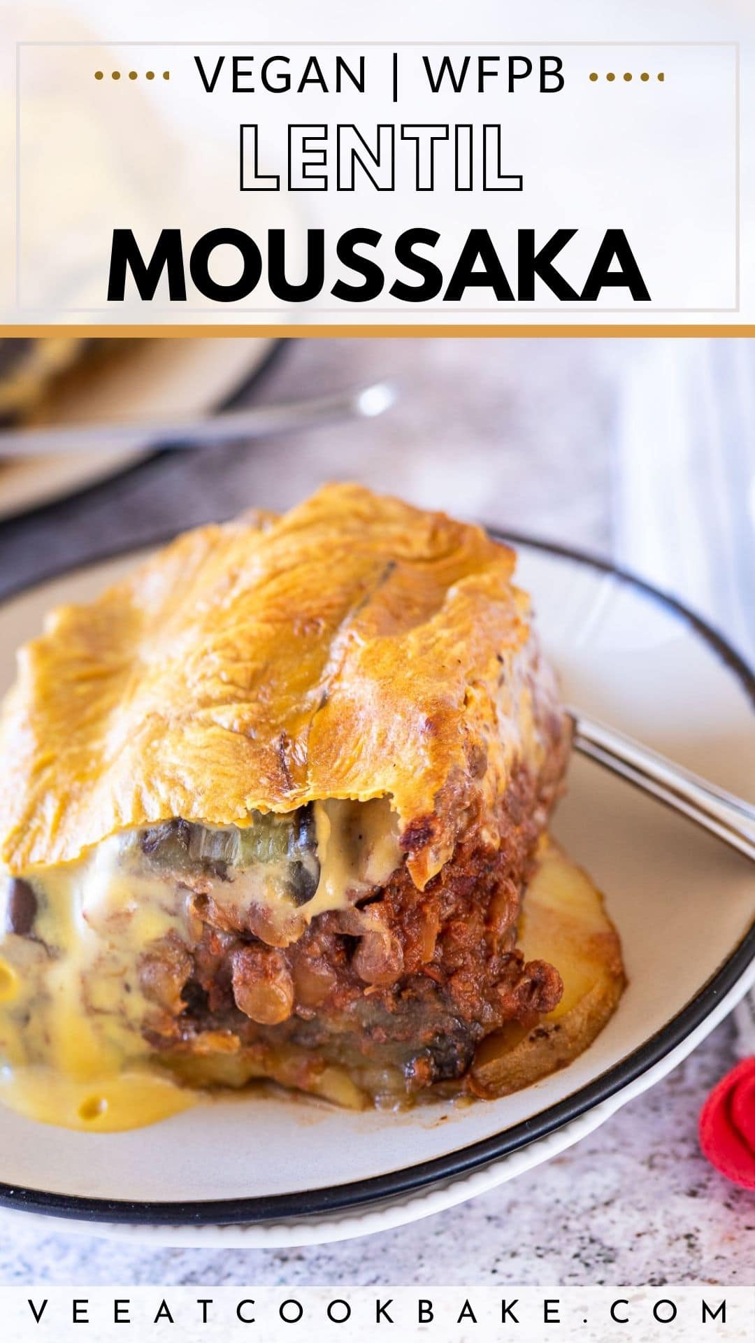 Vegan Moussaka Pin for Pinterest with Text