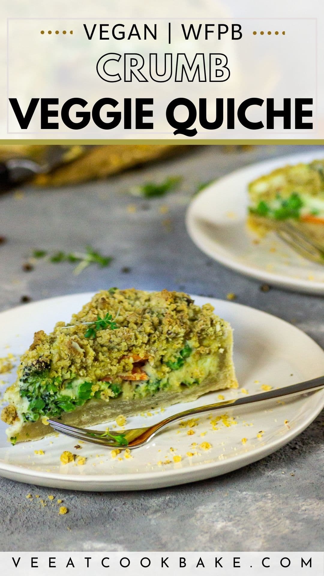 Vegan Quiche pin for pinterest with text