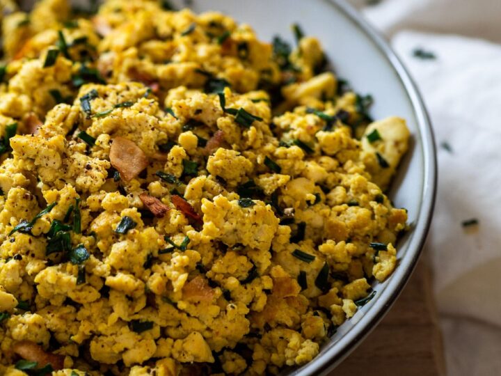 Scrambled Tofu Vegan Scrambled Eggs Recipe Ve Eat Cook Bake